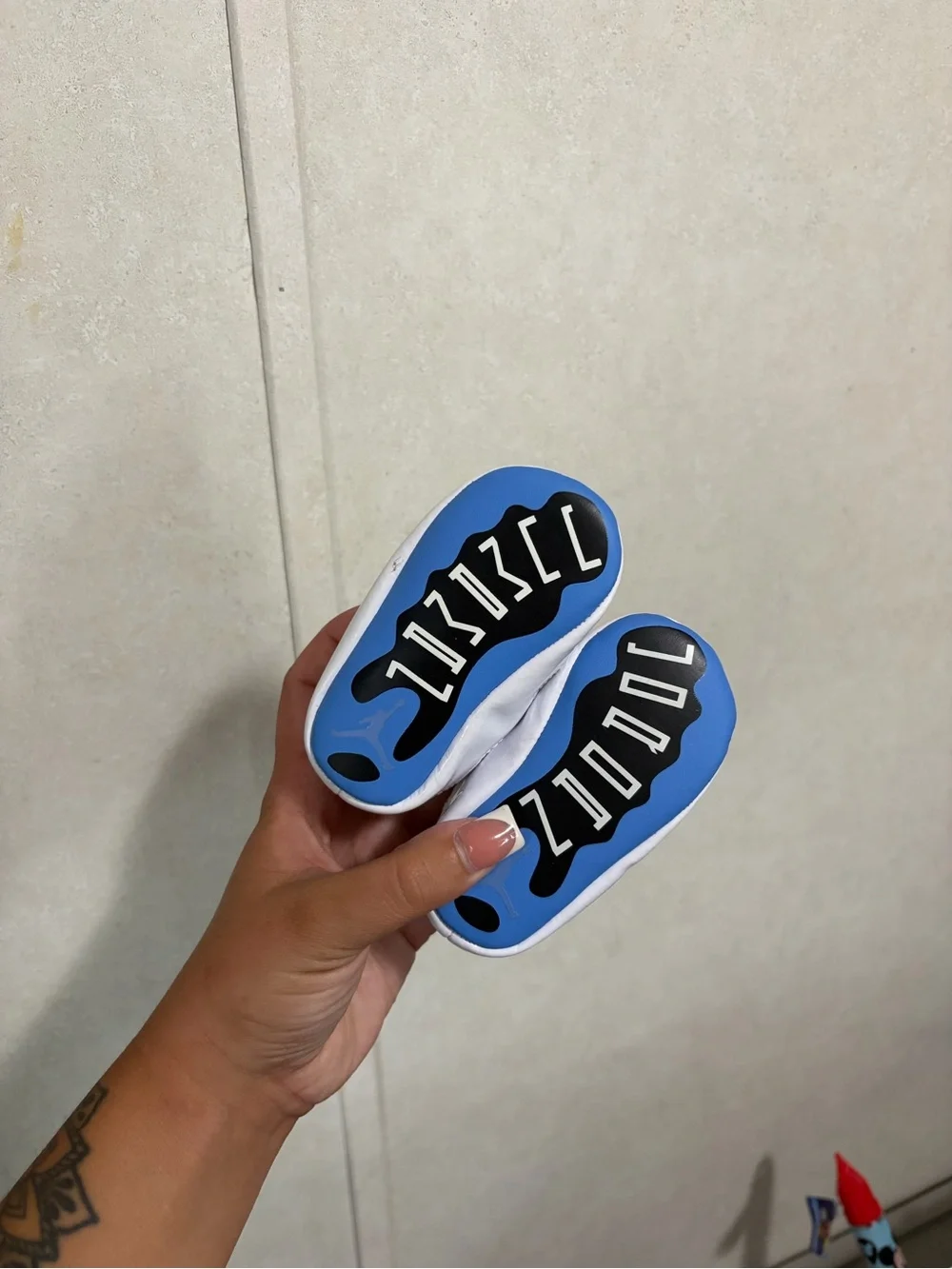 Jordan White and Blue Baby Walker Shoes